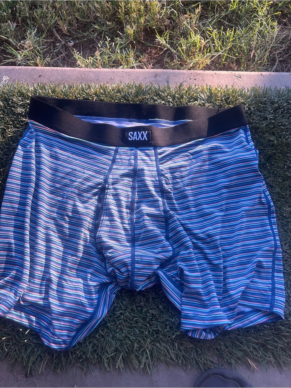 SAXX Day Tripper Comfort Stretch Striped Men's  Large  Boxer Briefs